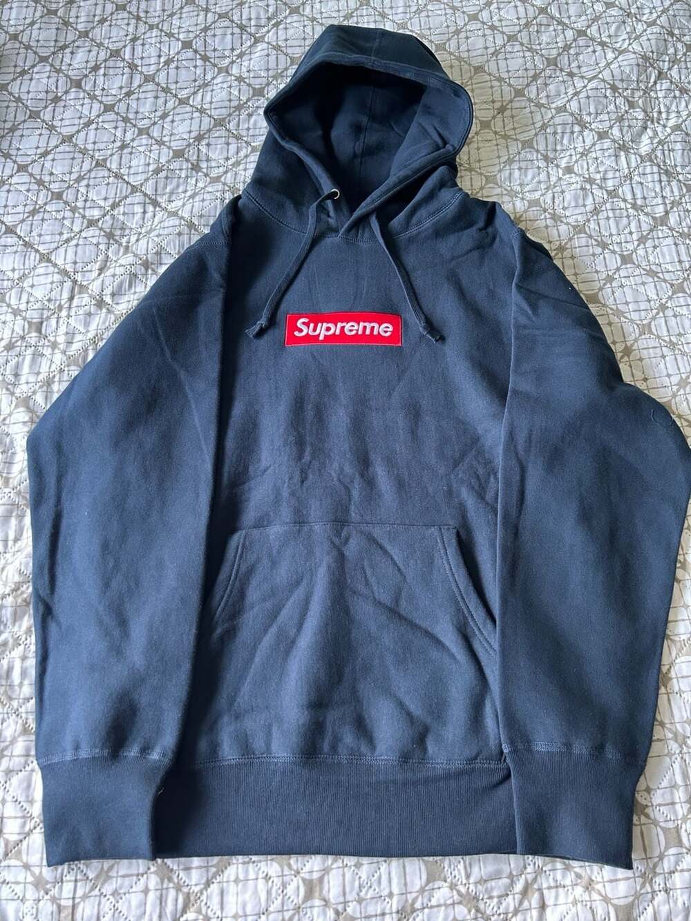 Supreme Box Logo Pullover Hoodie Navy